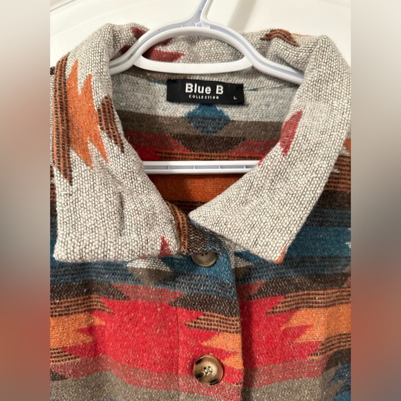 Blue B Collection Aztec Print Wool Jacket, Women’s Size L - Picture 3 of 3